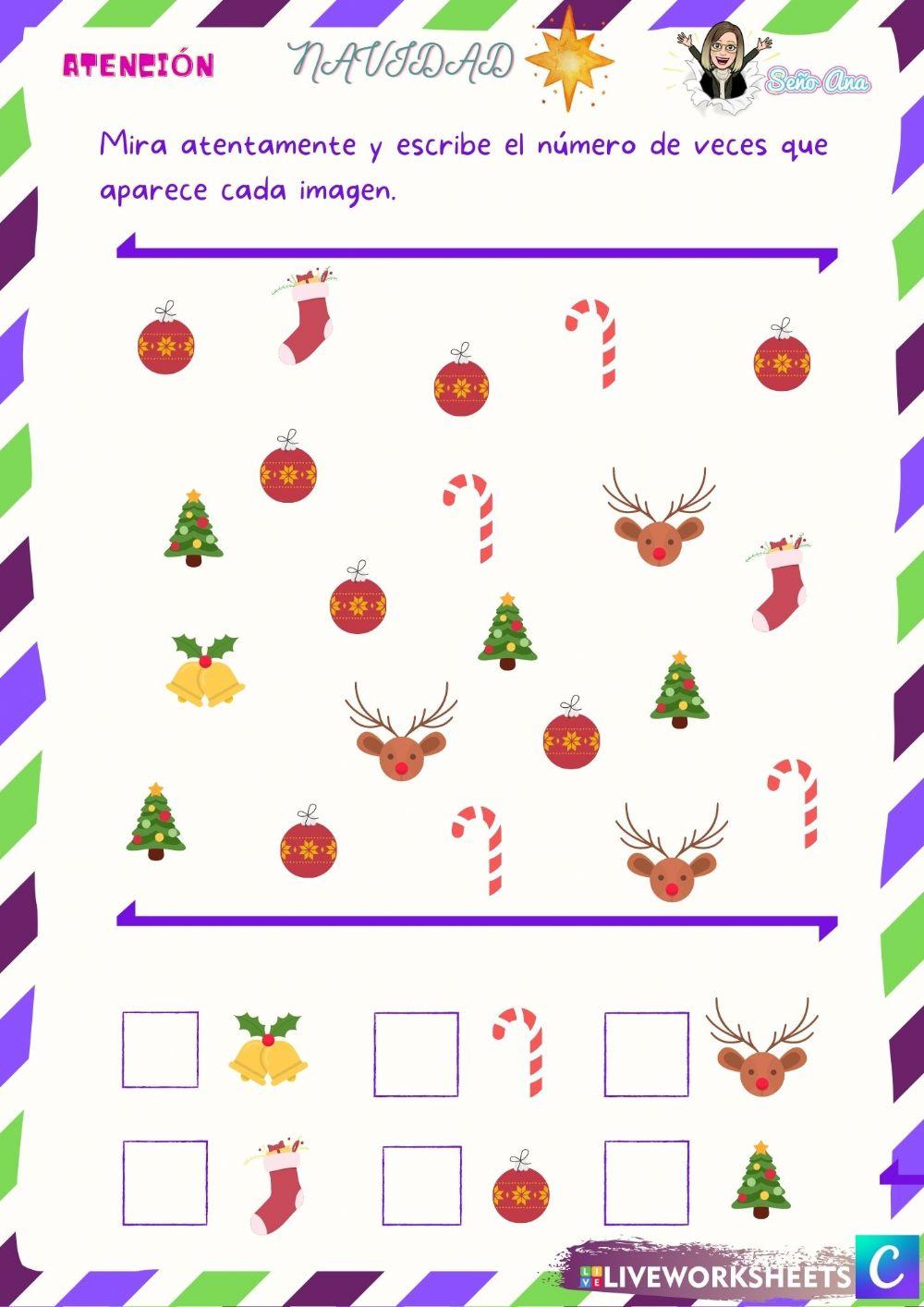 Atención con elementos de navidad