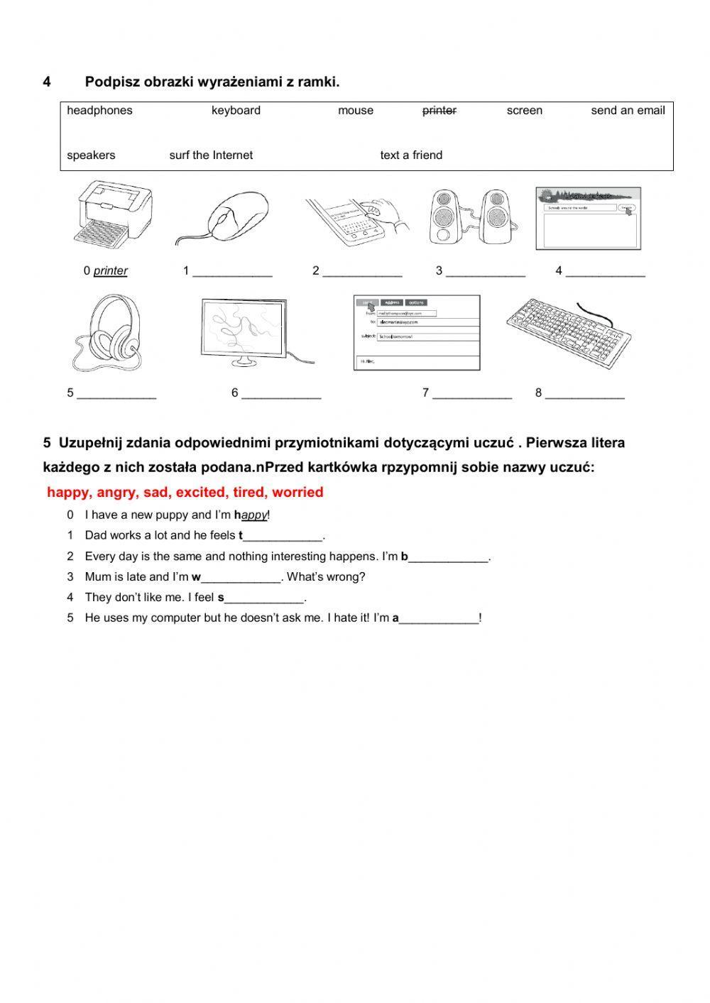 English Class a1+ unit 3 - short test