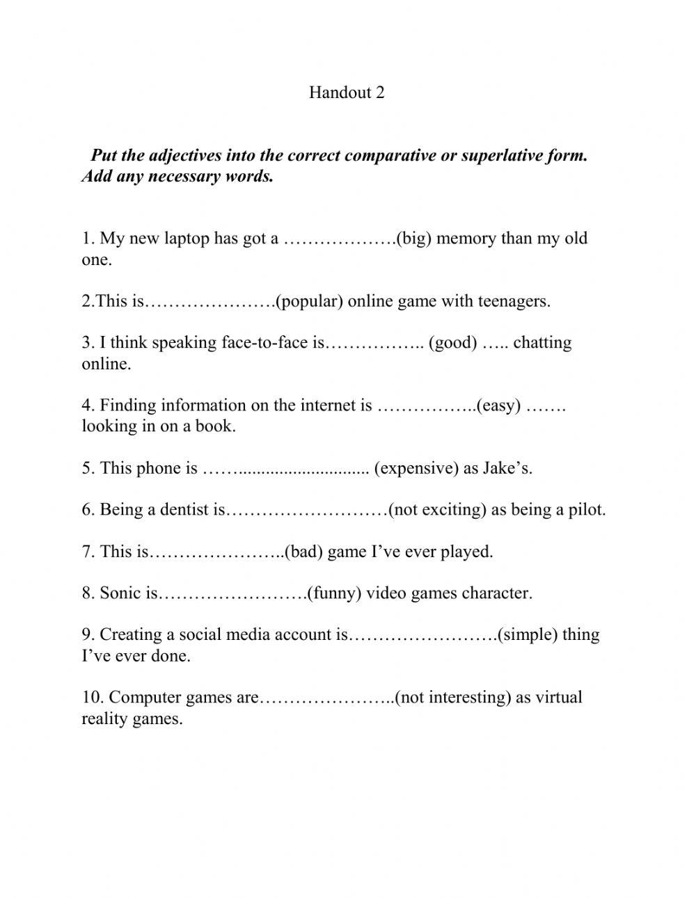 Degrees of comparison