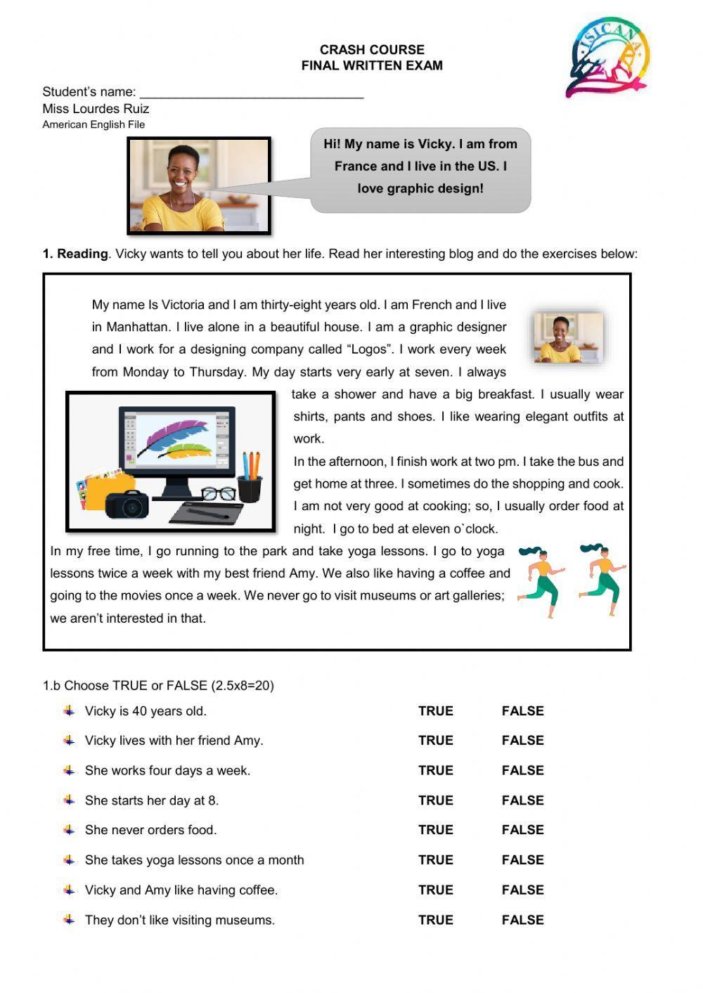 Final written exam - crash course isicana2020