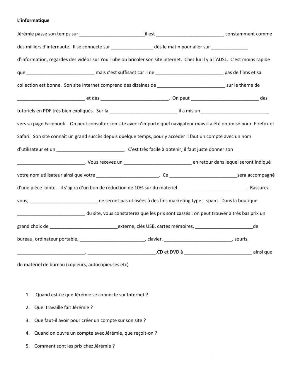 Ecoute:  l'informatique