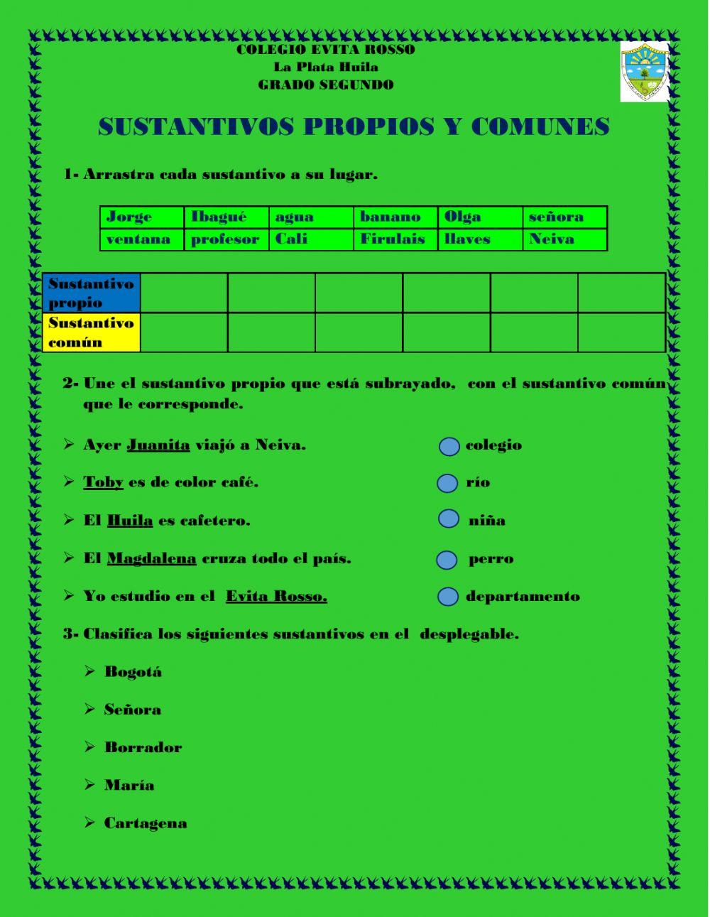 Sustantivos propios y comunes