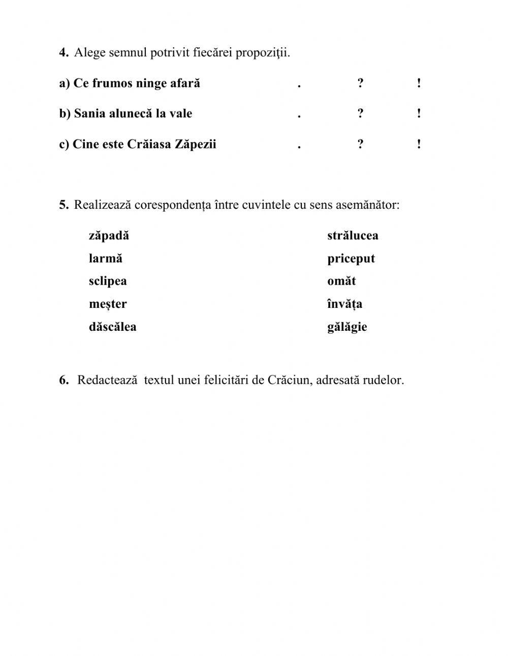 Evaluare sumativă - „Vin sărbătorile”