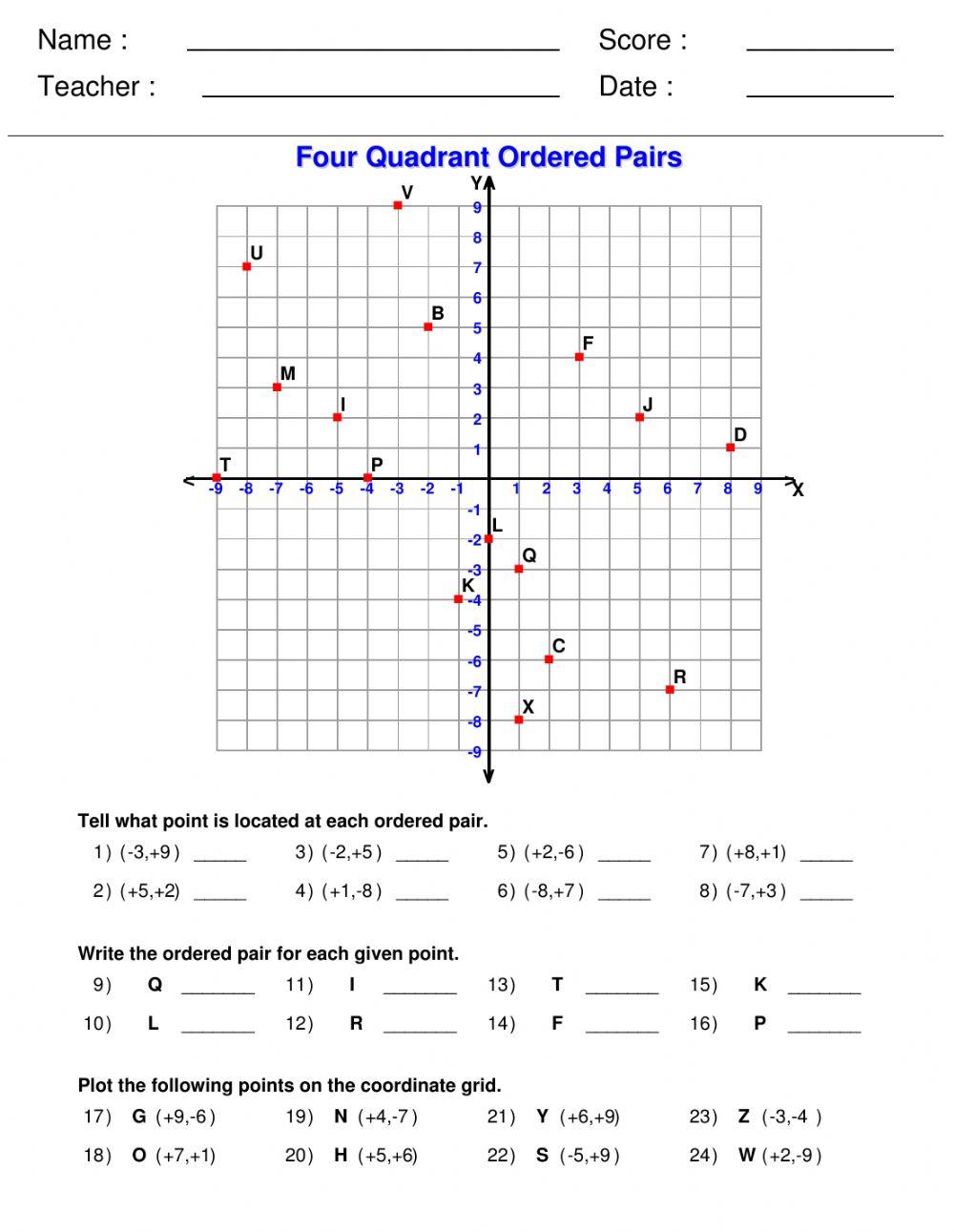 Graph ordered pairs manser96 live worksheets