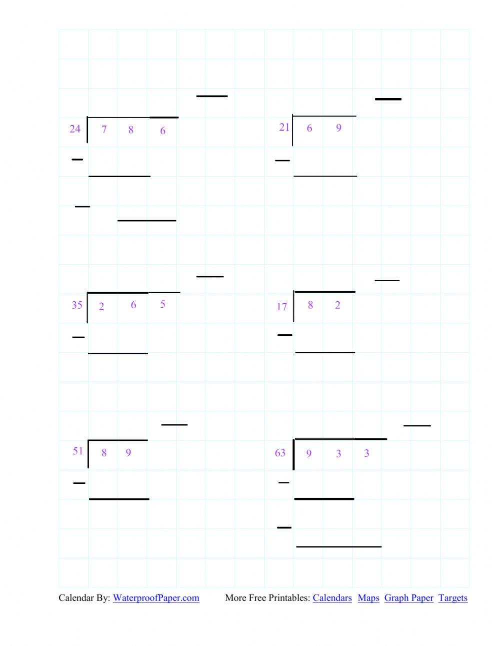 Mixed Divide 2-3 digits by 2 digits