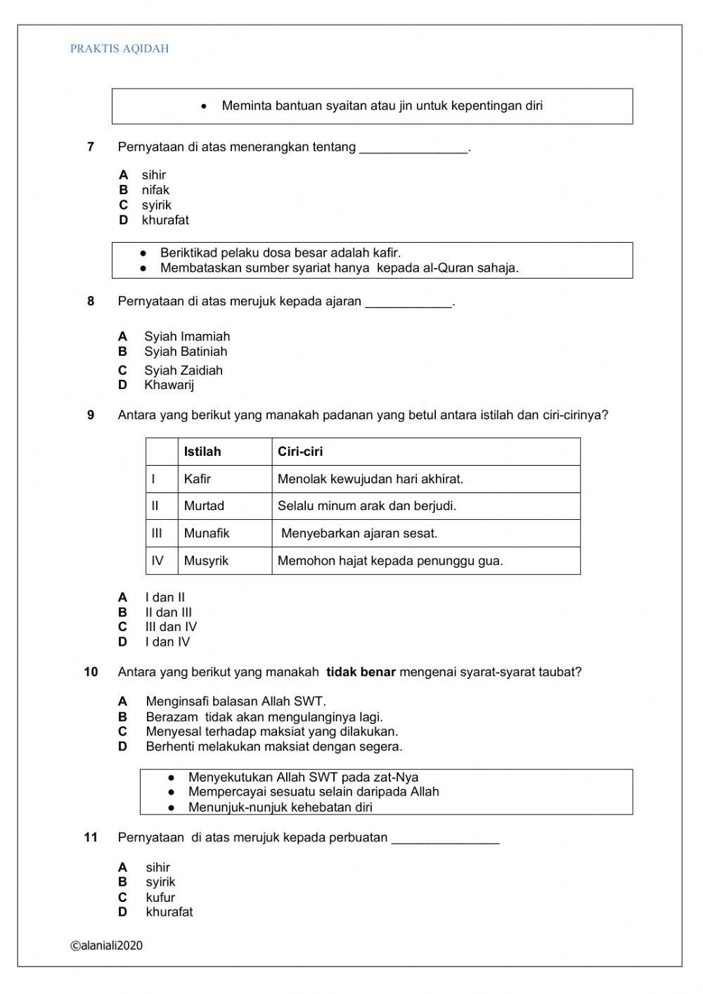 PRAKTIS TUDINGAN AQIDAH