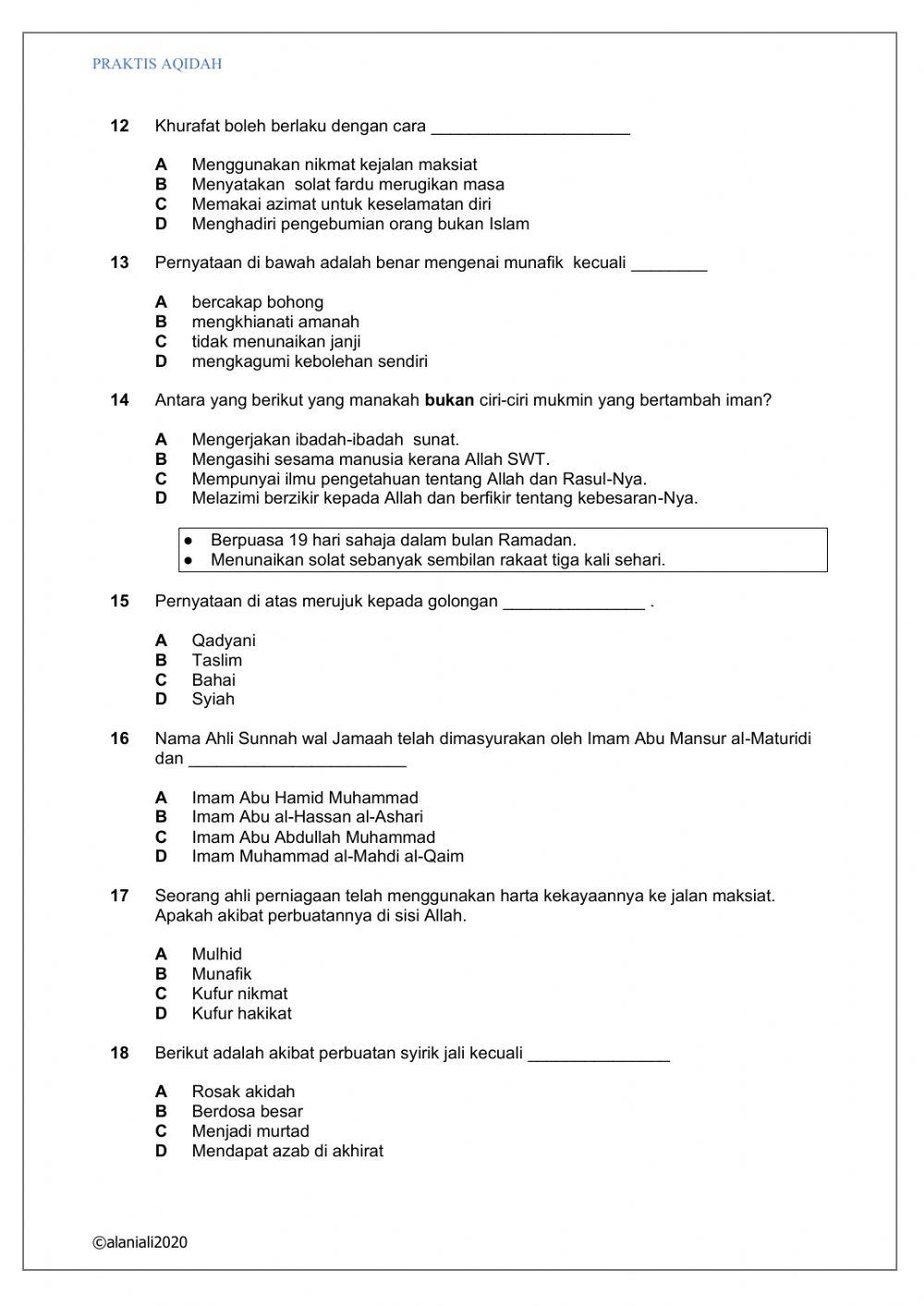 PRAKTIS TUDINGAN AQIDAH
