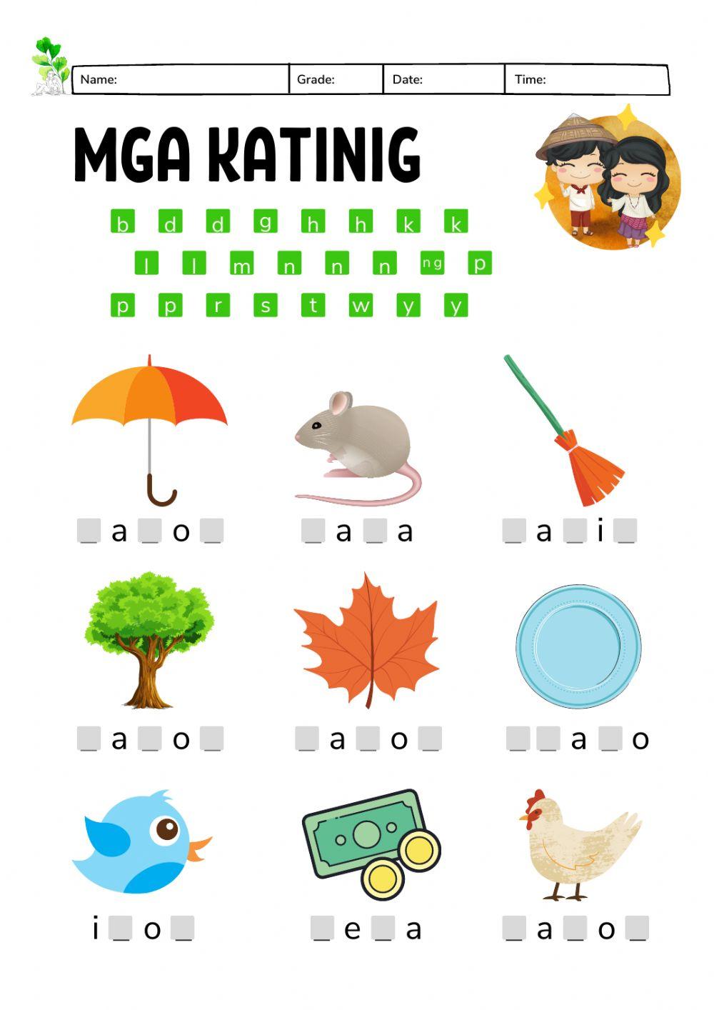 Filipino Katinig Worksheet Set 1a Worksheets Filipino