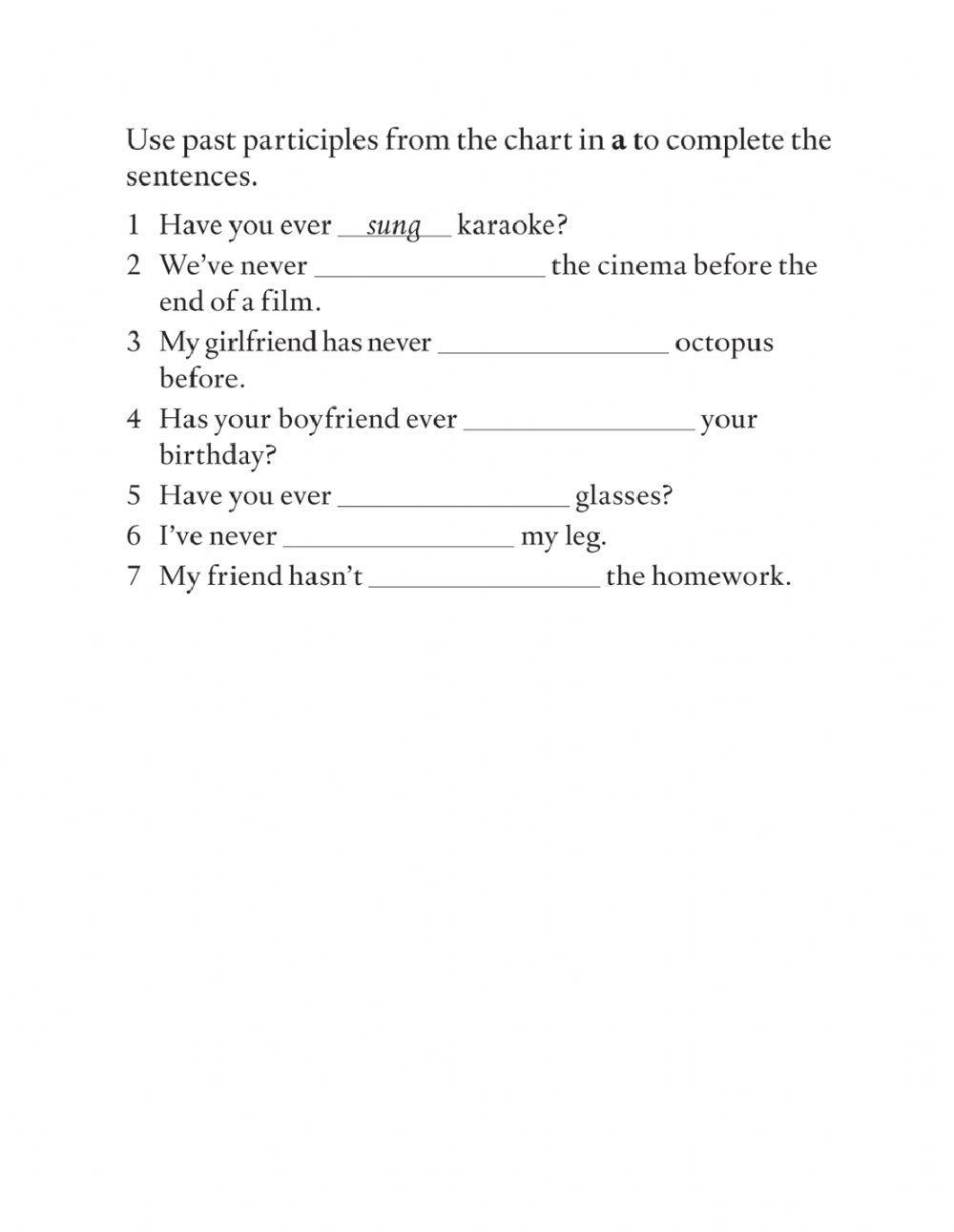 Present Perfect Quiz