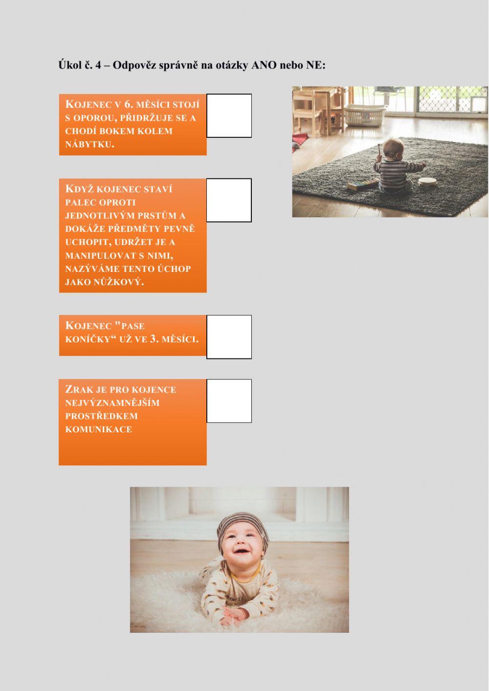 Pracovní list - vývojová psychologie