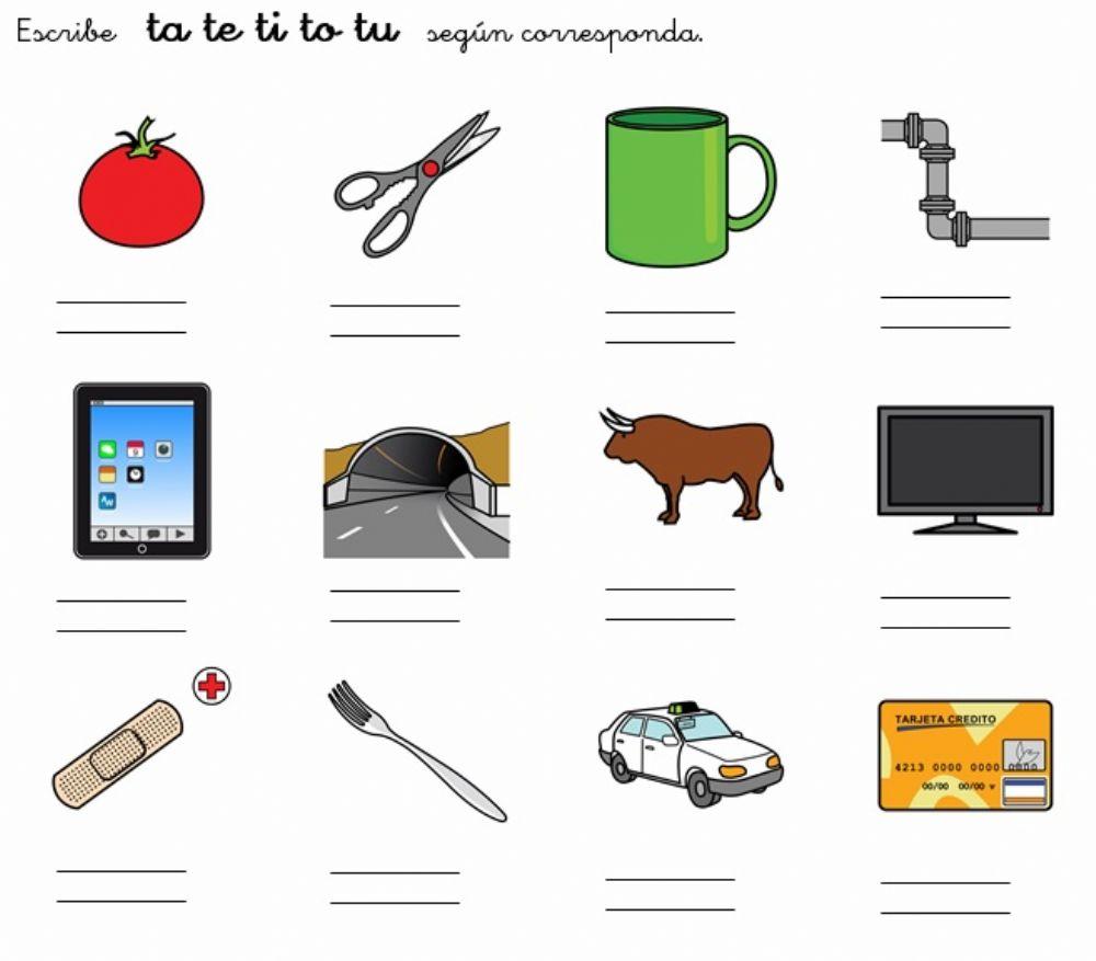 Palabras con t inicial.