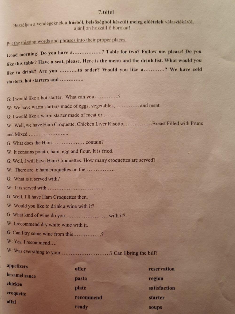 Hot starters made of meat