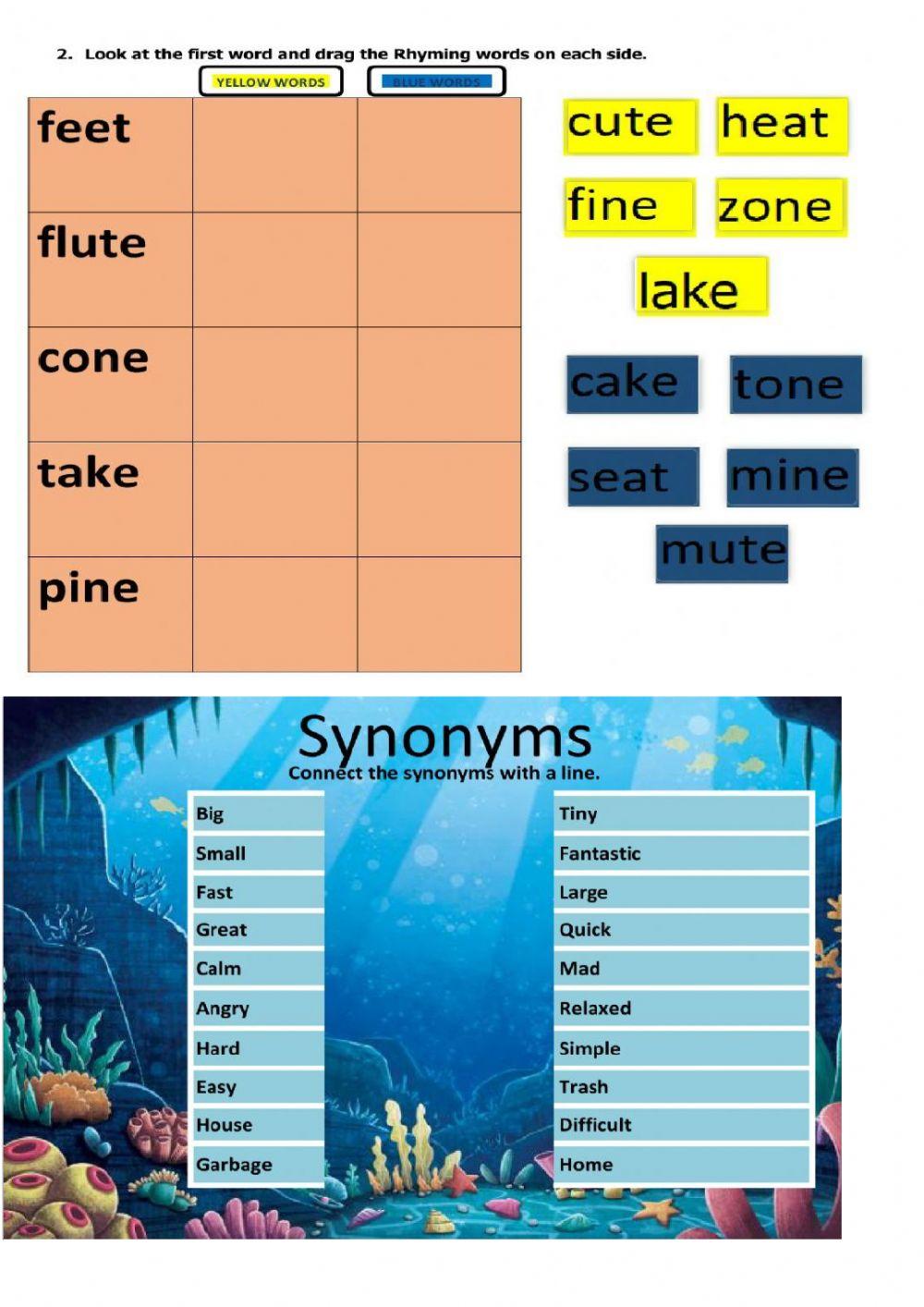 Homonyms,synonyms,rhyming words