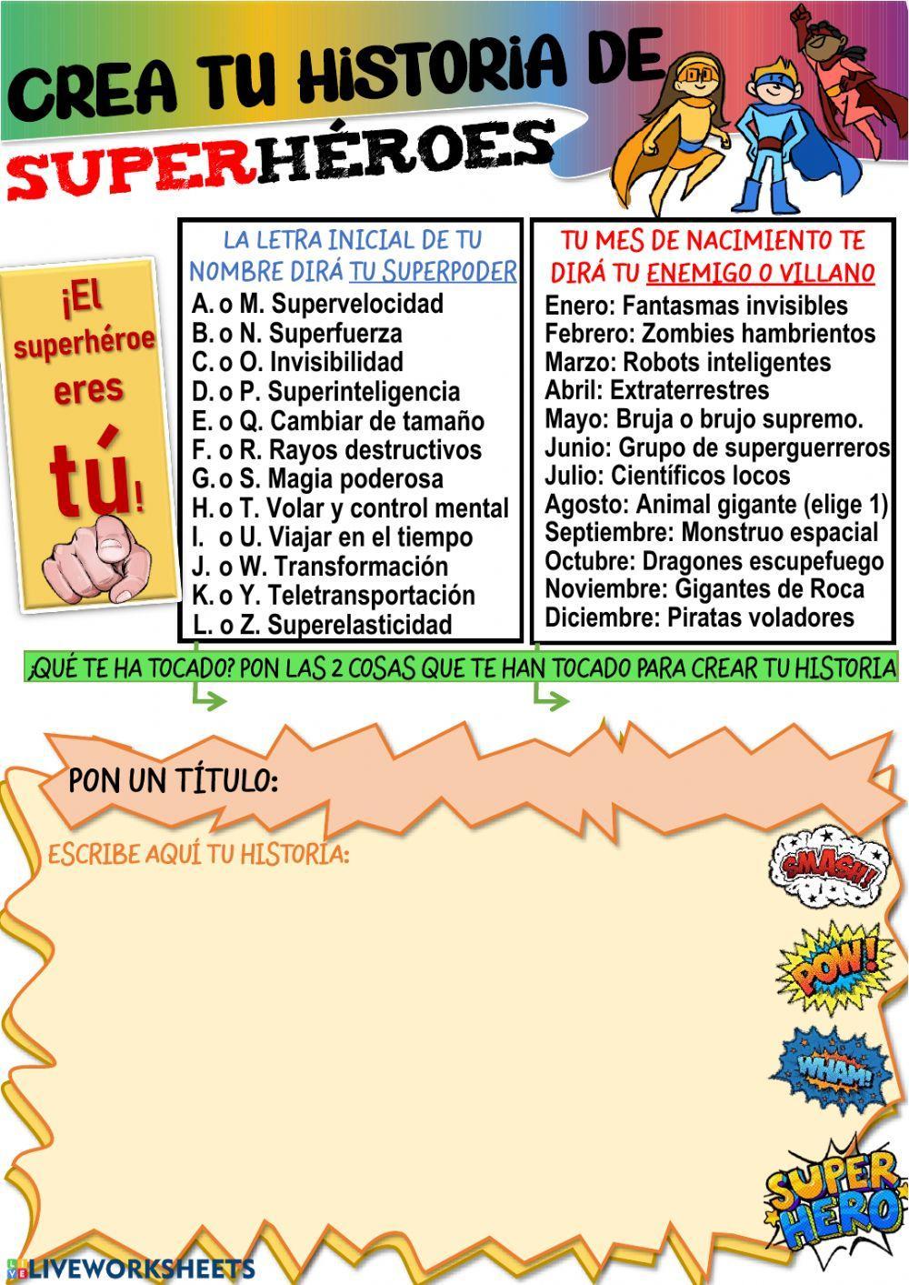 Crea tu propia historia de superhéroes