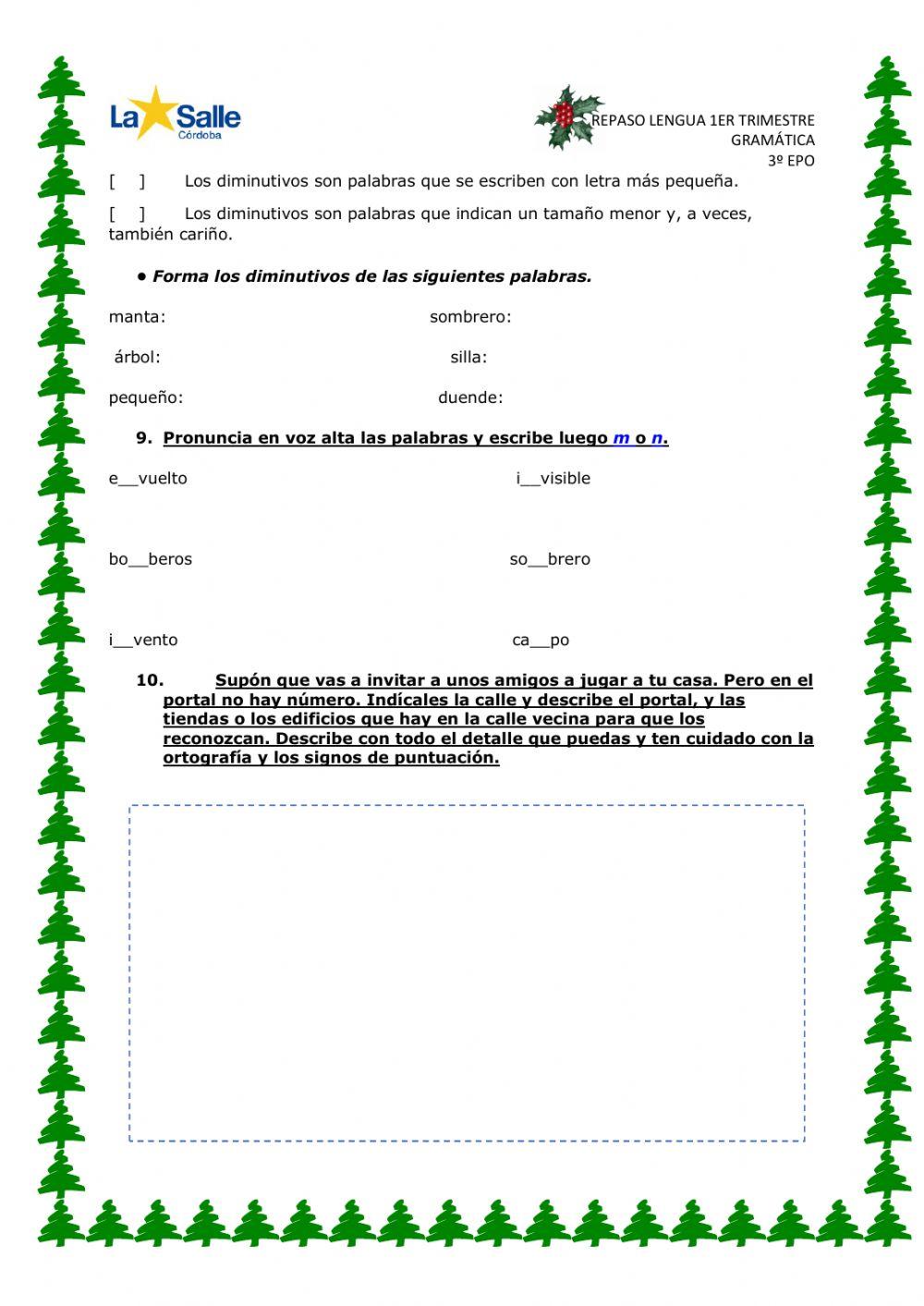 Lengua primer trimestre 3º primaria