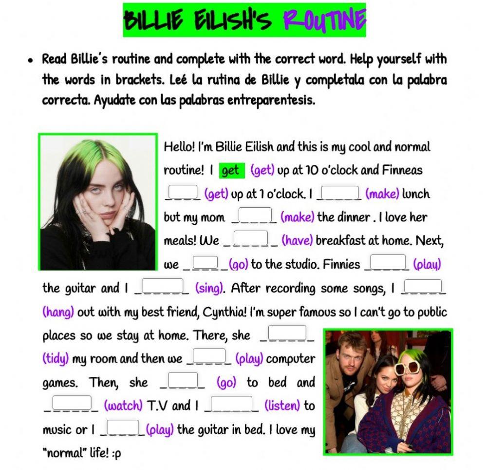 Billie Eilish's Routine