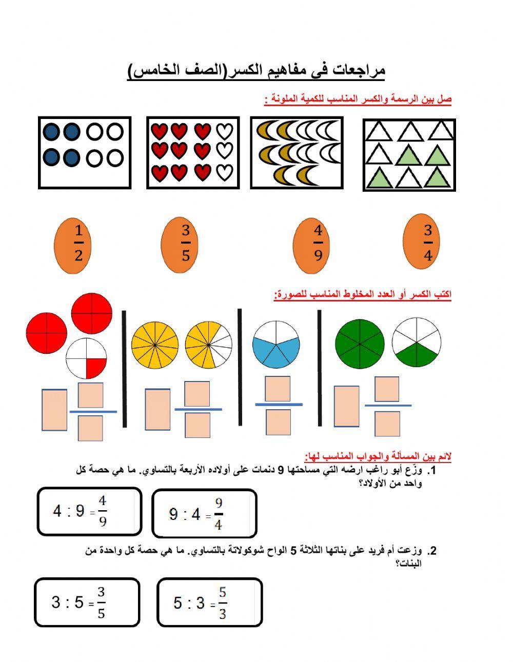 مفاهيم الكسر