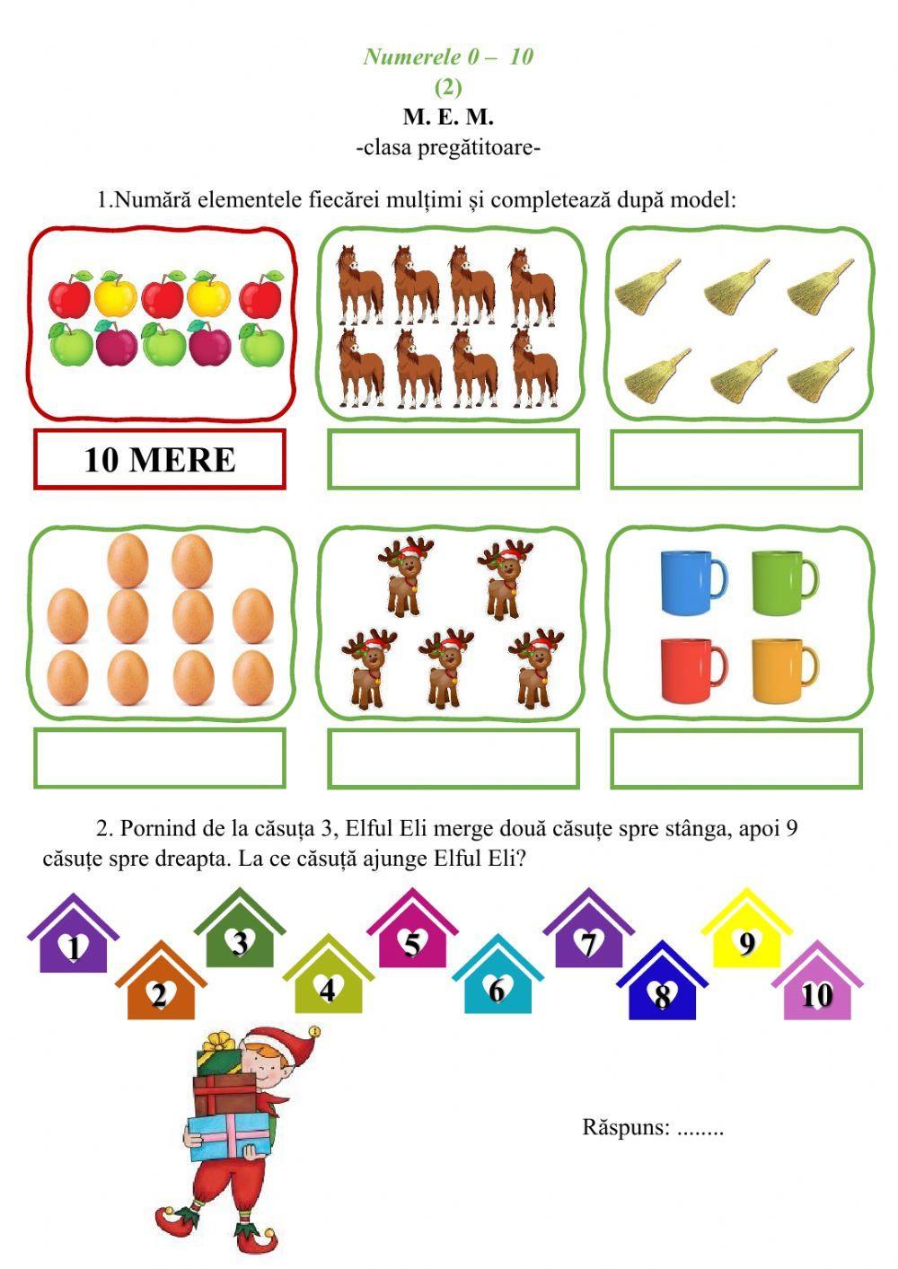 Numerele de la 0 la 10