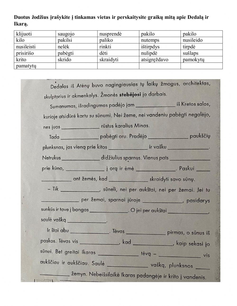 Graikų mitas ,,Dedalas ir Ikaras-