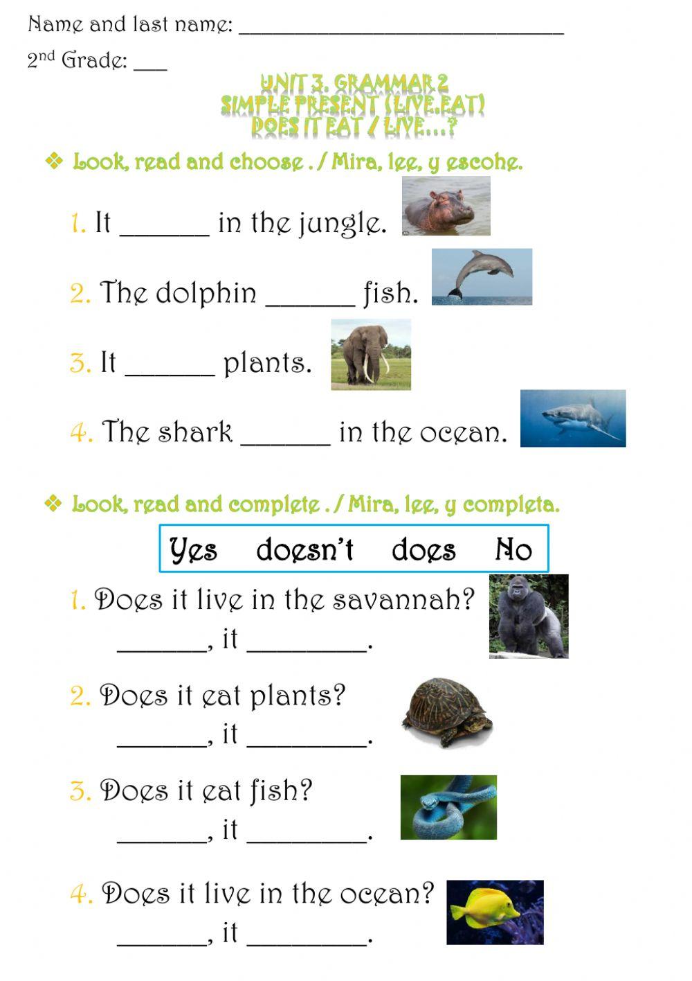 2nd G. Unit 3. Grammar 2. Evaluated activity