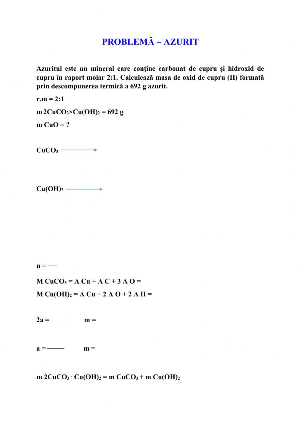 Problemă - Azurit