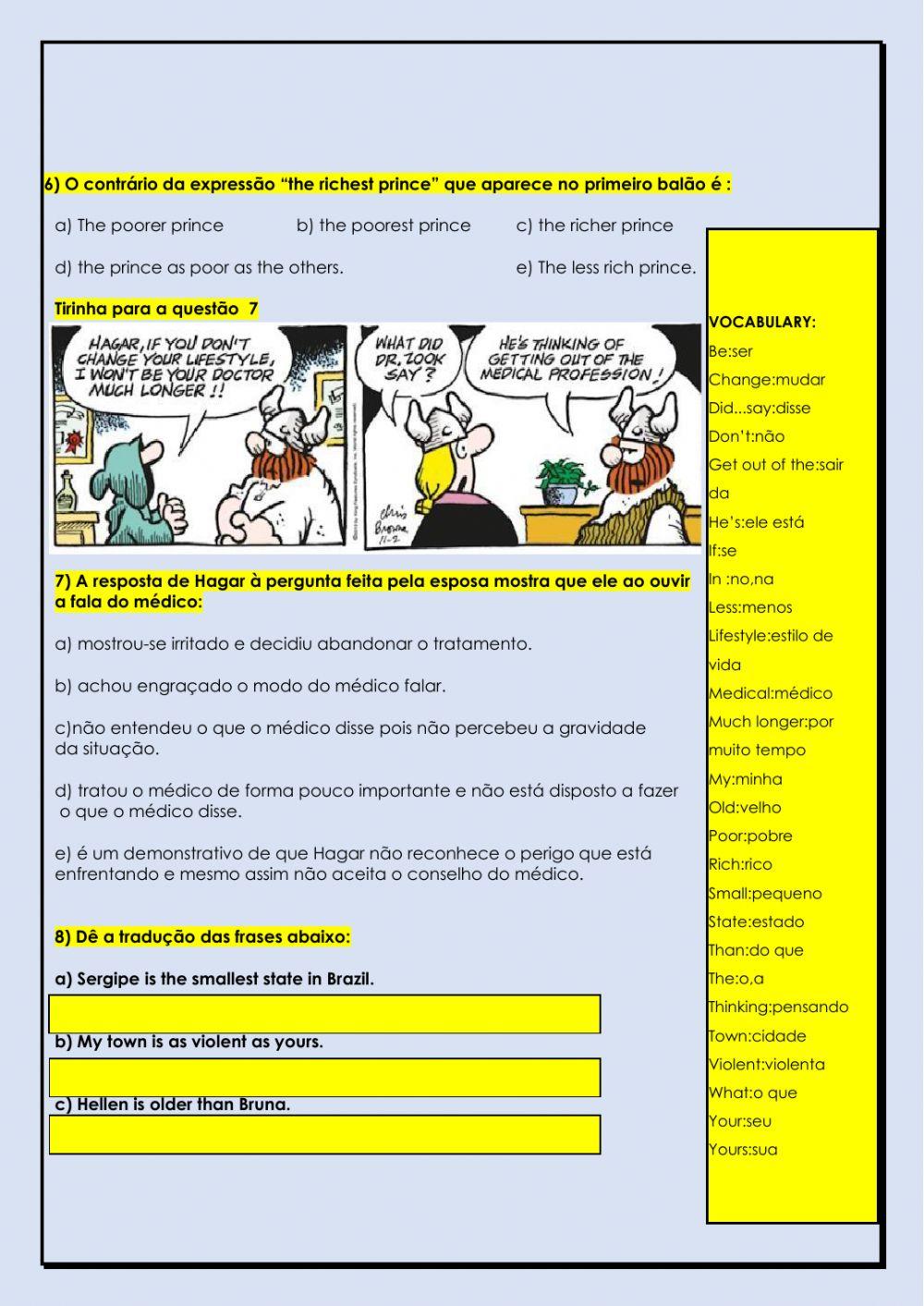 Revisão :Interpretação,Futuro e grau do adjetivo