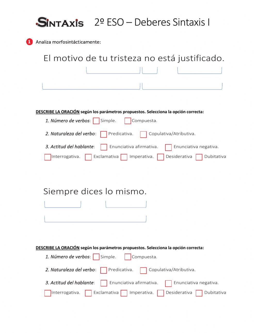 Deberes de sintaxis I