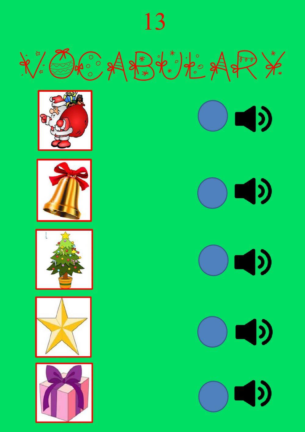 Advent calendar 13 worksheet | Live Worksheets