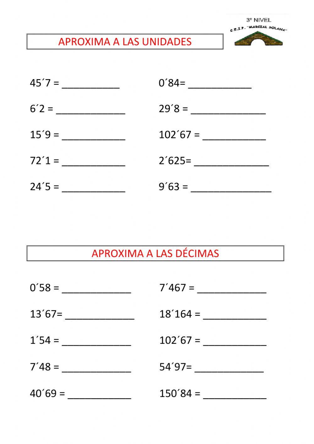 Aproximación decimales