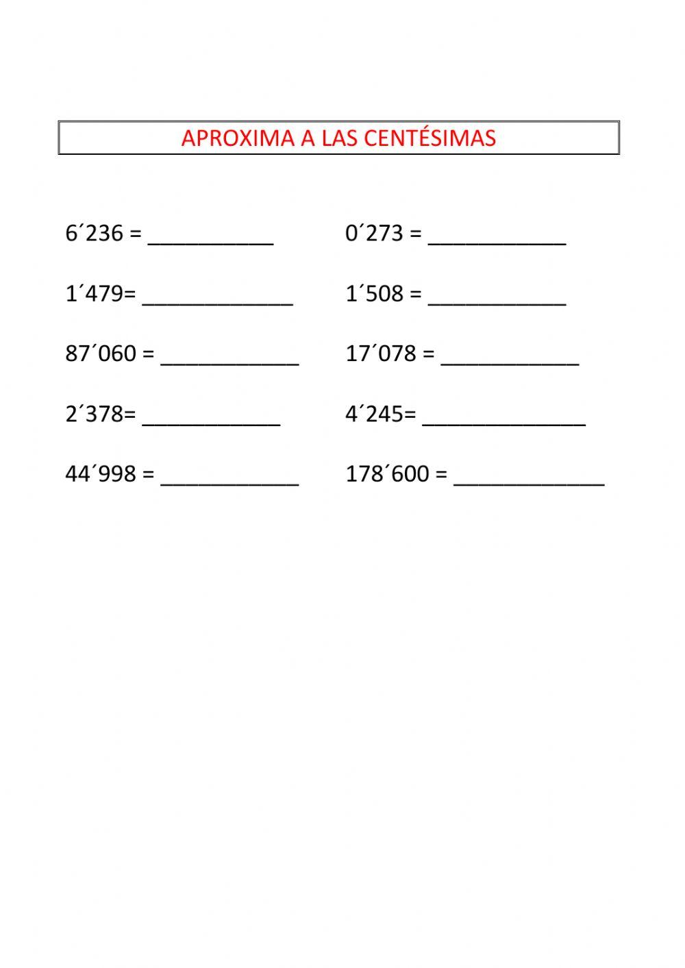 Aproximación decimales