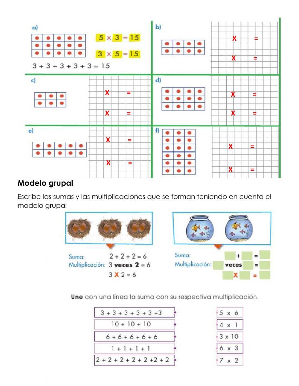 Modelos de la multiplicación