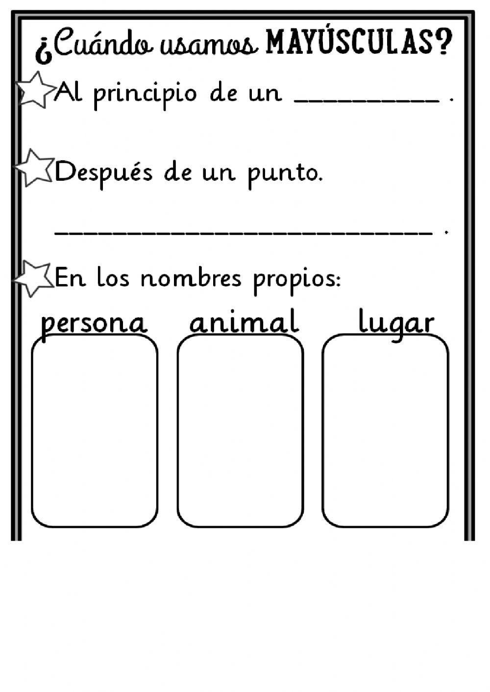 Uso de las letras mayusculas