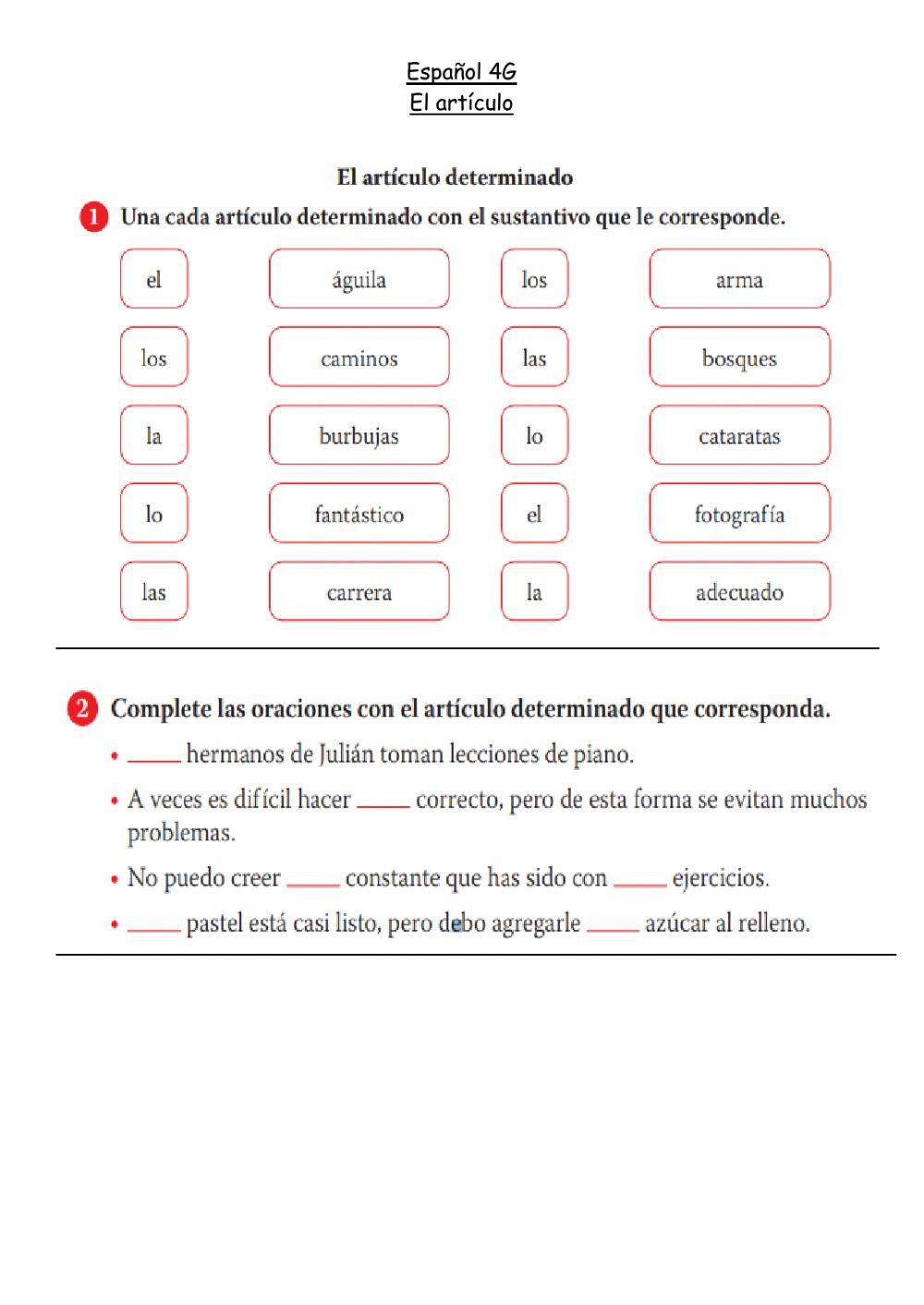 Español 4G-artículo