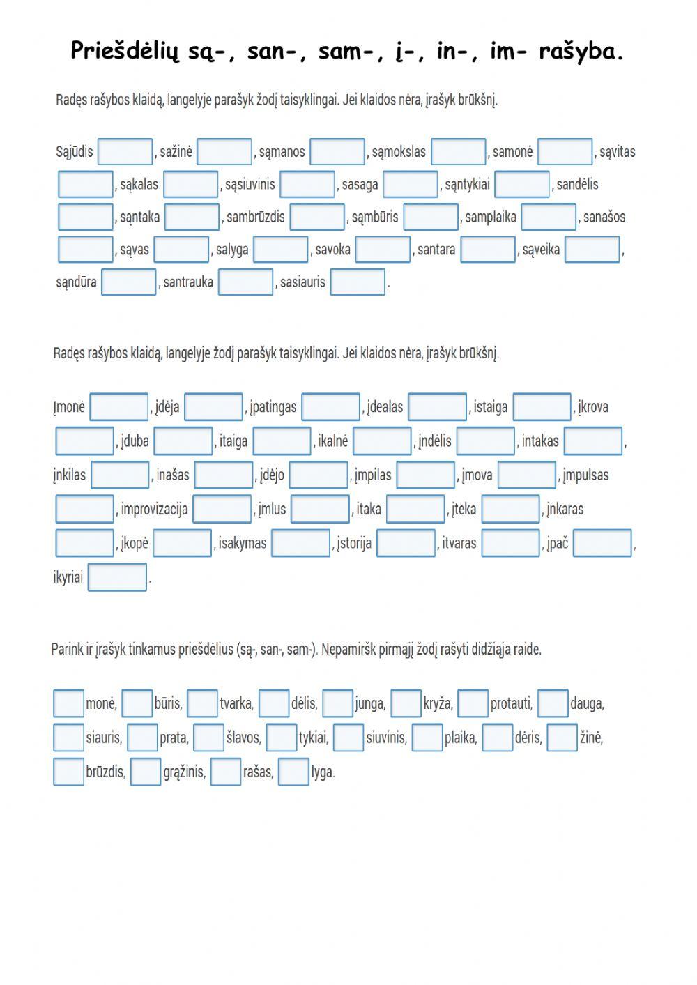 Priešdėlių rašyba