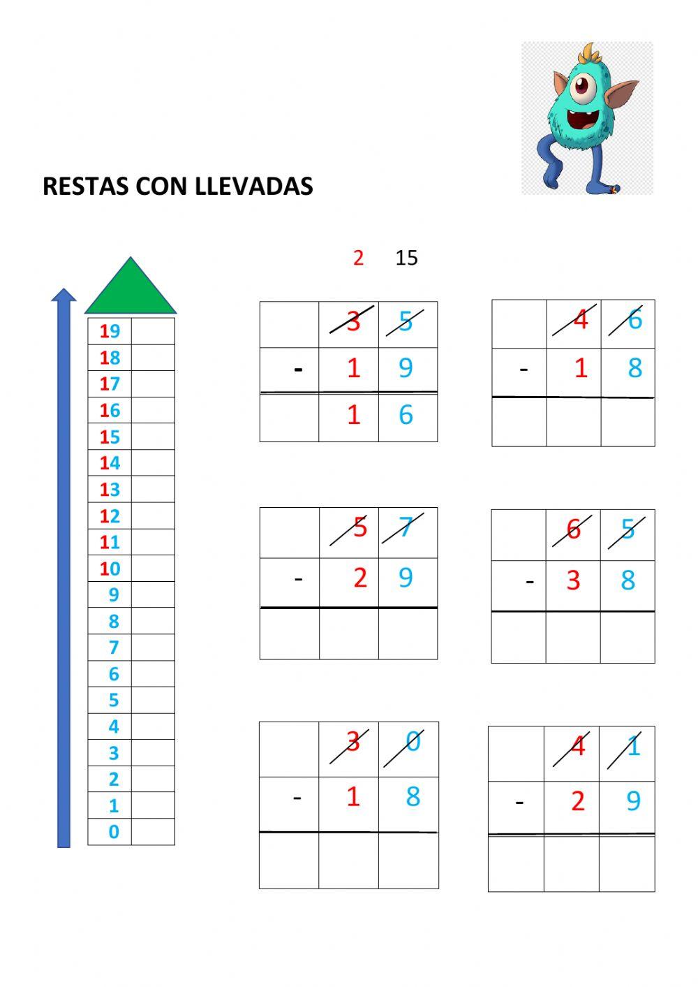 Restas con llevadas