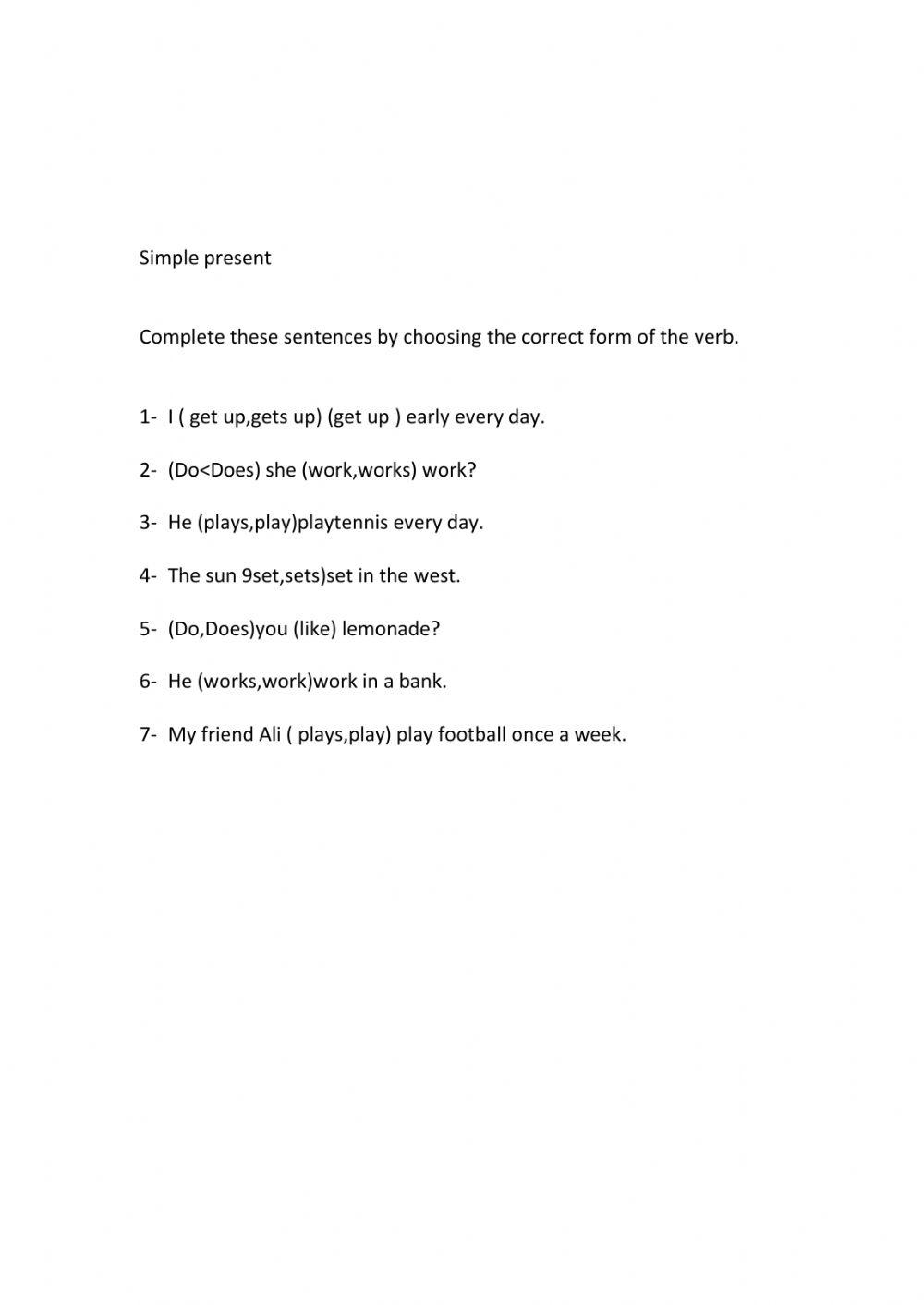 simple present tense 1