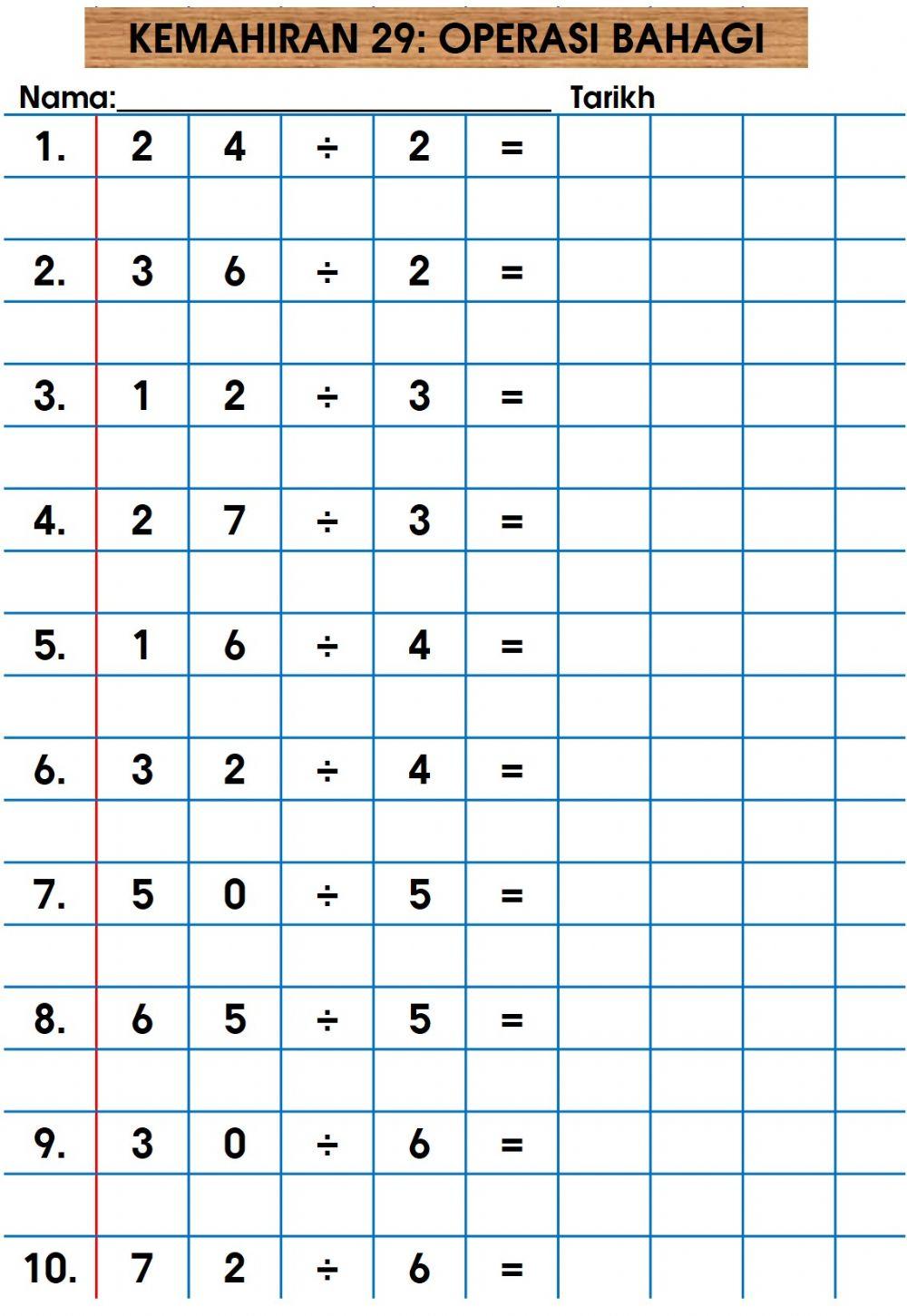 Kemahiran 20: operasi bahagi