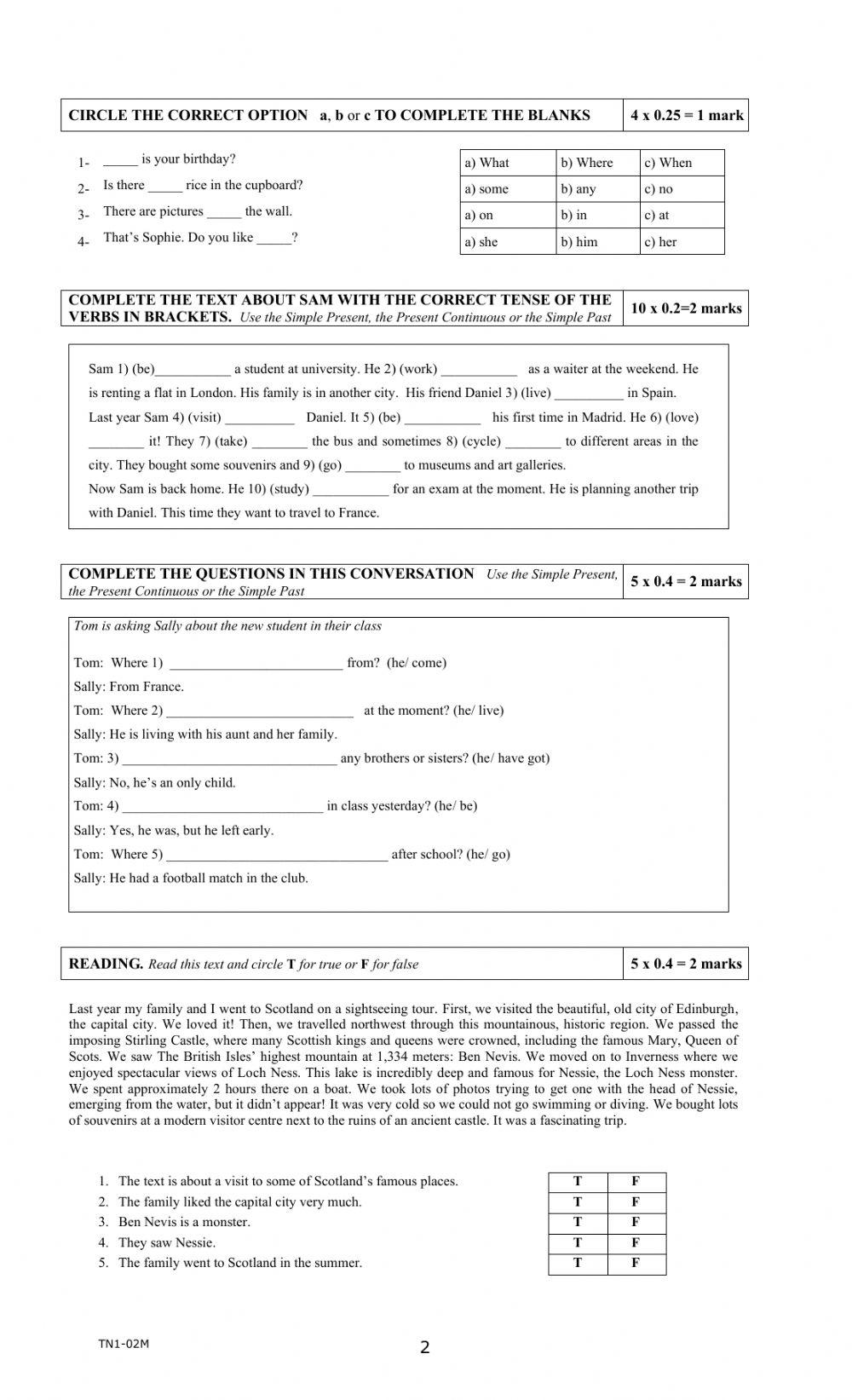 Teens 1 -FINAL EXAM-