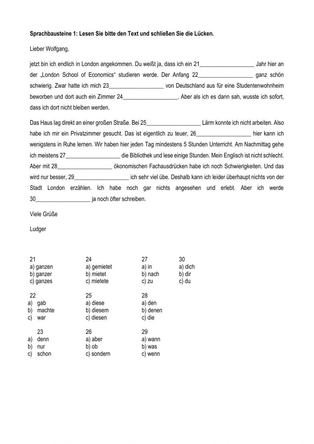 Telc B1 übungstest 4 Pdf 4541370 | TELC B1-Übungstest 4-Sprachbausteine 1-mit