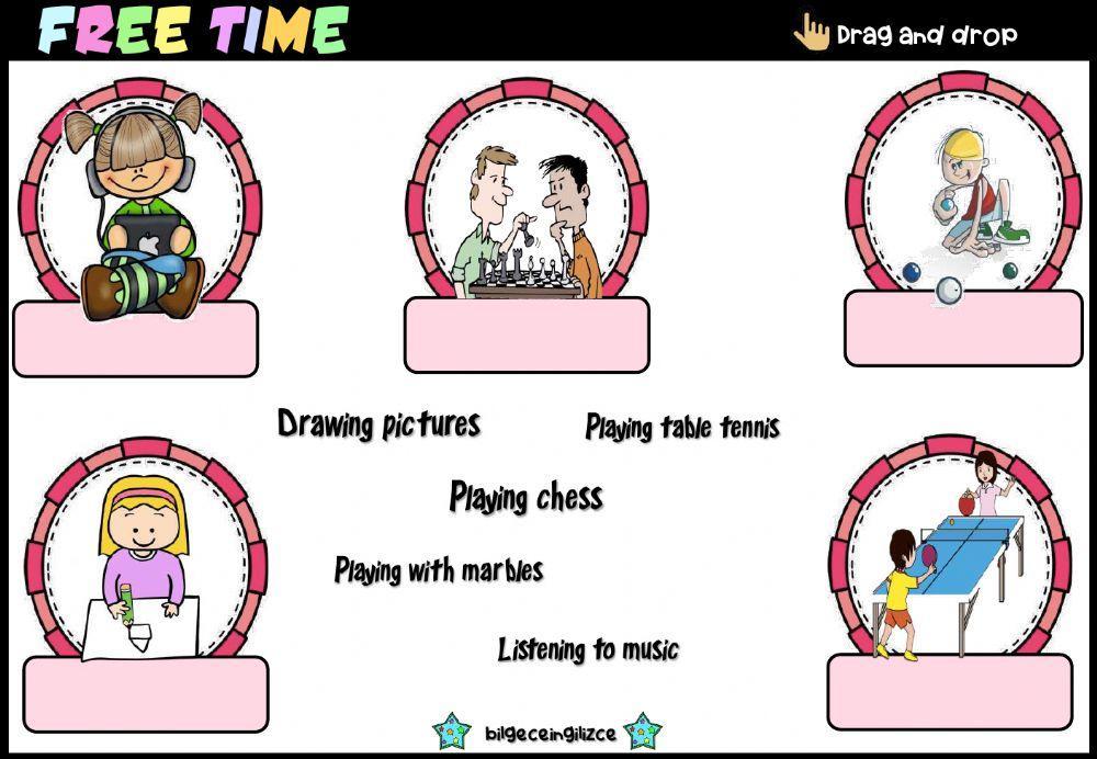 Free Time Activities (Drag and drop)