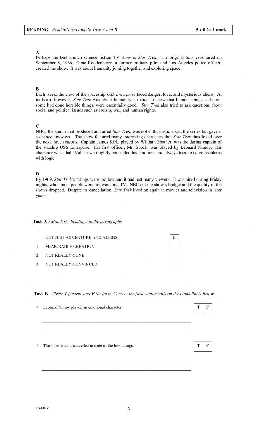 Teens 4 -final exam-