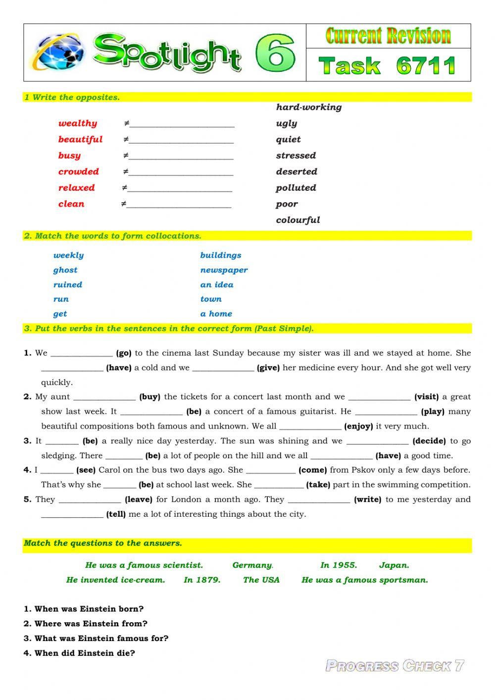 Spotlight 6 Task 6711