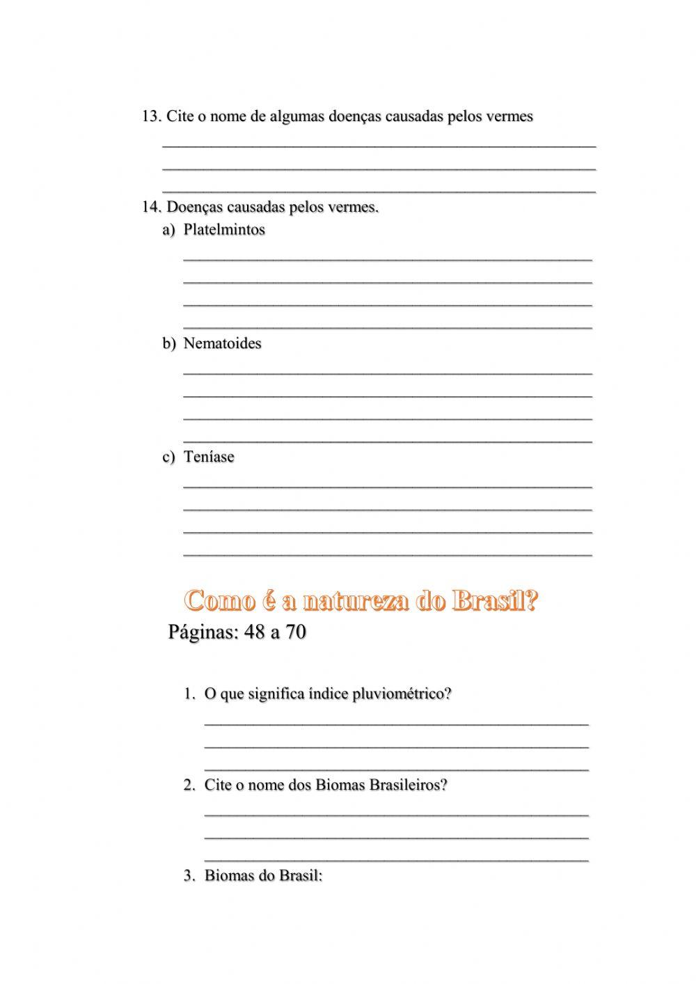 Ciências 7° ano atividade pendentes