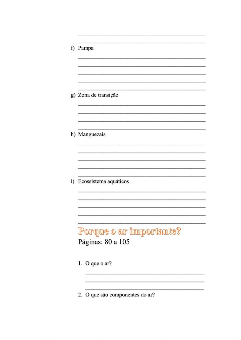 Ciências 7° ano atividade pendentes