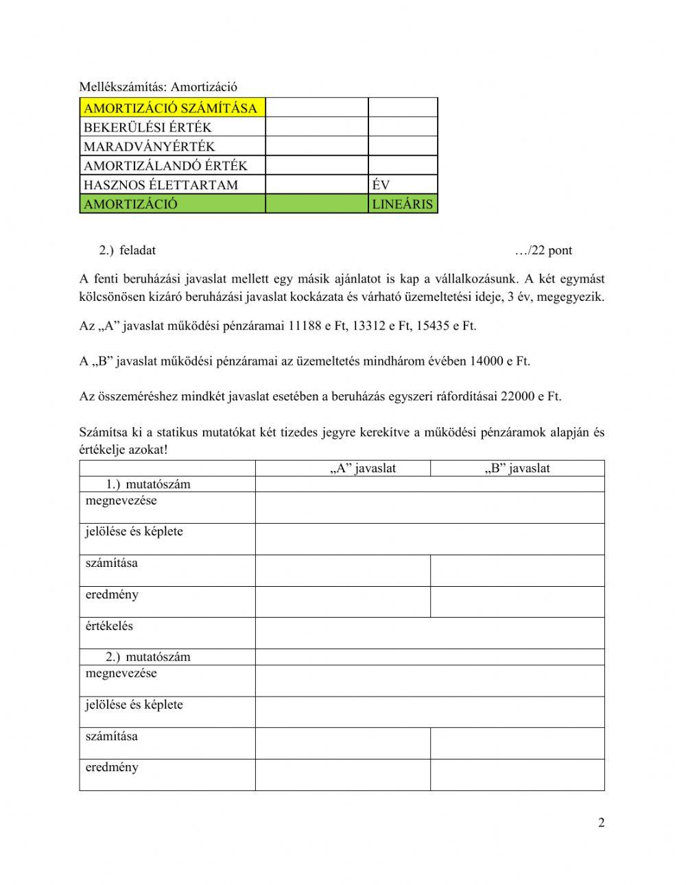 VFG Beruházás TZ A csoport