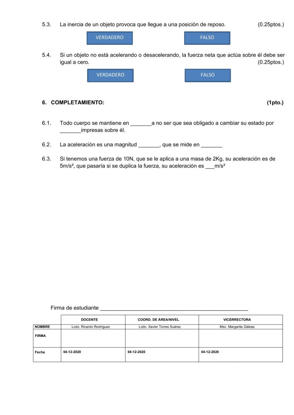 Taller evaluativo de fisica