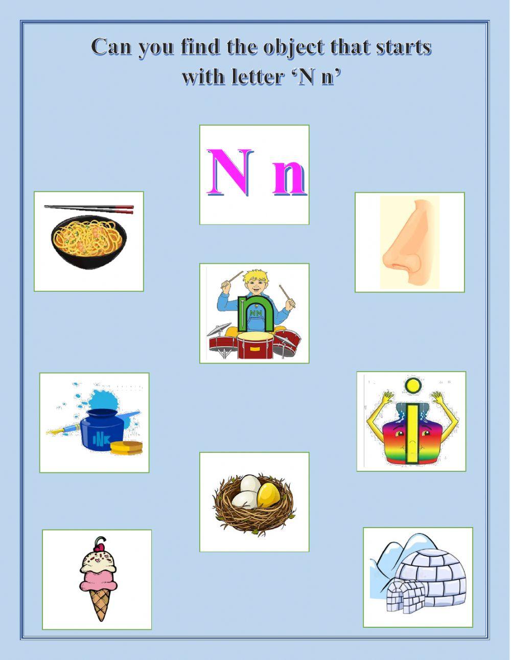 Find the object that starts with letter ‘N n’