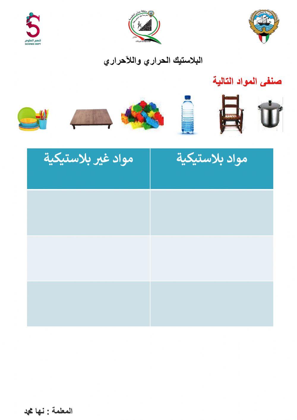 المواد البلاستيكية وغير البلاستيكية