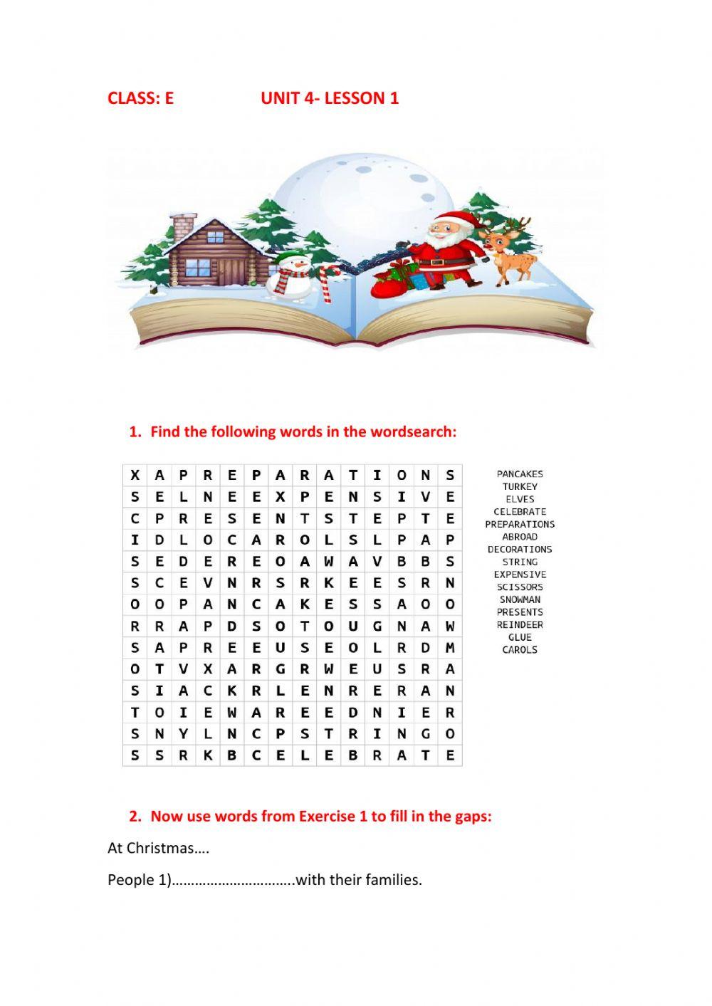 Unit 4- Lesson 1 E class