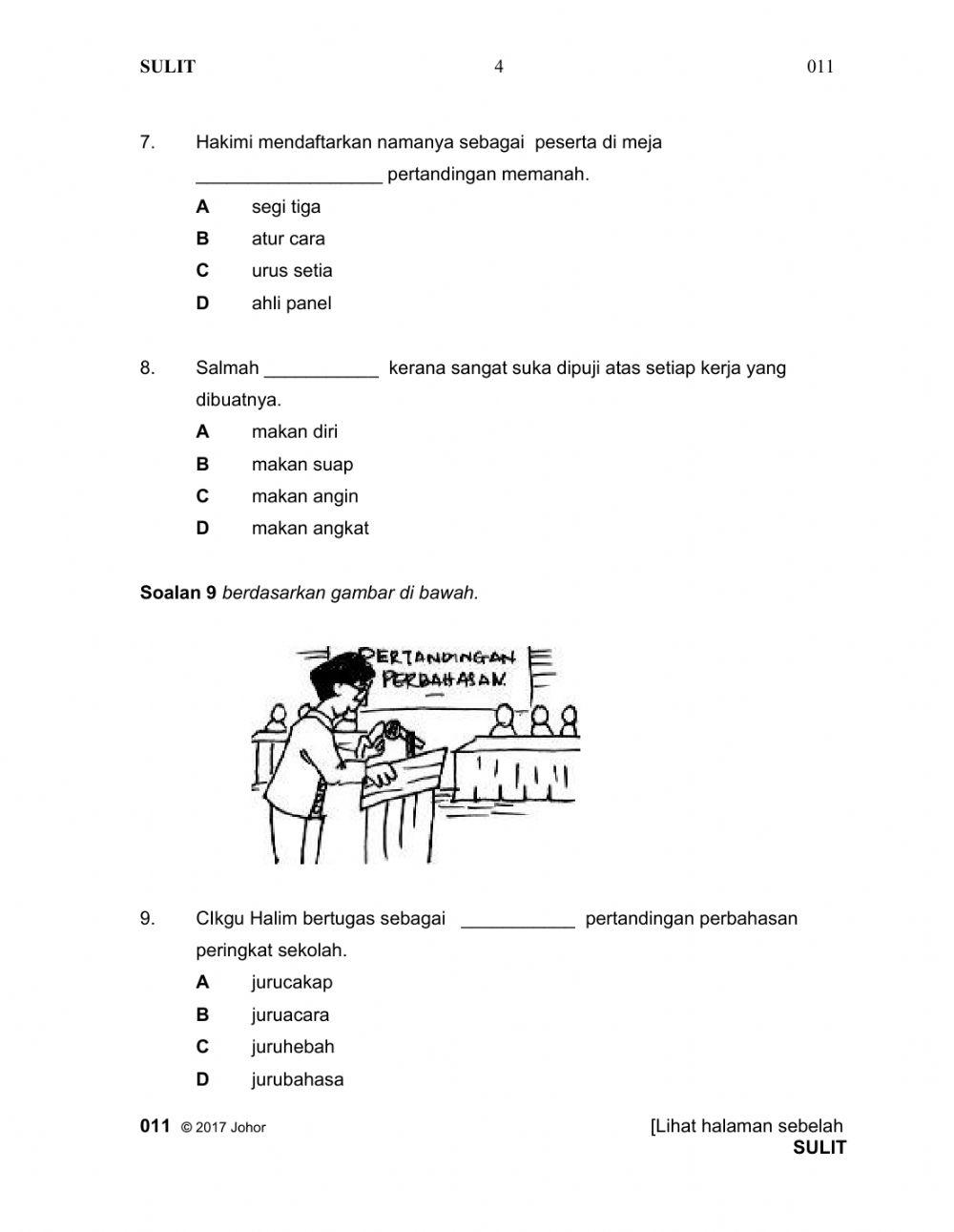 Pemahaman Bahagian A